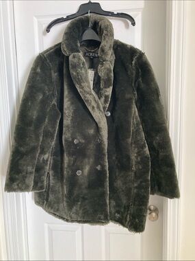 JCrew Faux fur pea coat